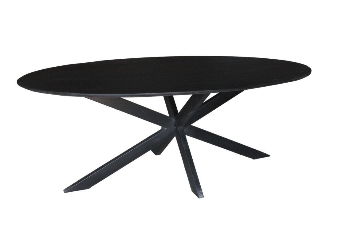 Livingfurn Eetkamertafels Oslo Black Oval 240 Cm