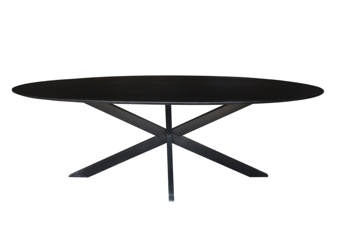 Livingfurn Eetkamertafels Oslo Black Oval 240 Cm