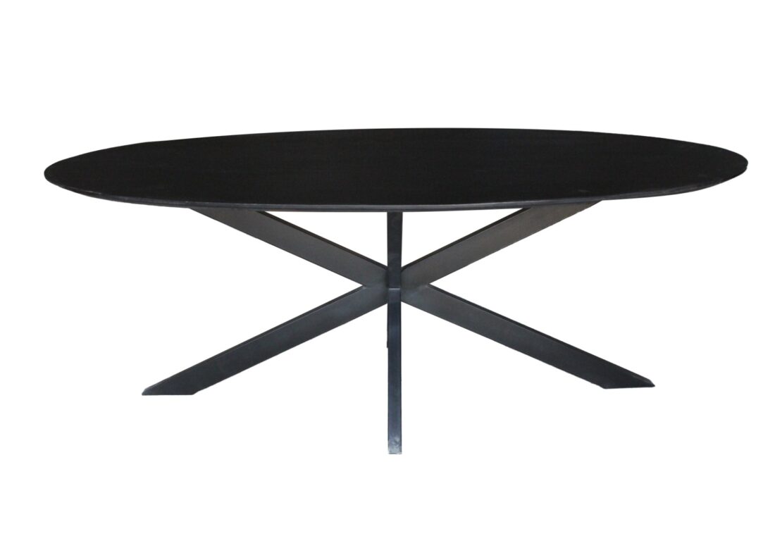 Livingfurn Eetkamertafels Oslo Black Oval 210 Cm