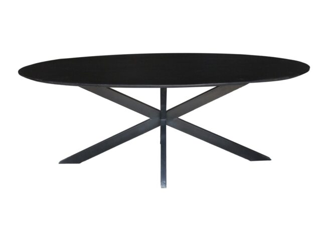 Livingfurn Eetkamertafels Oslo Black Oval 210 Cm