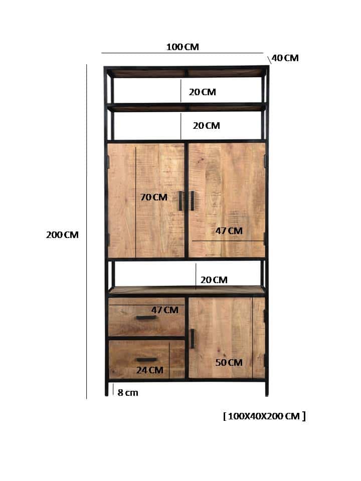 Livingfurn Kabinetten Sturdy Open 100cm