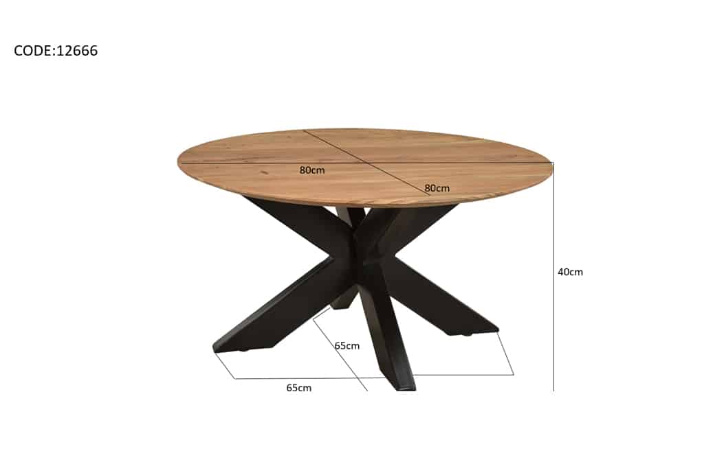 Livingfurn Salontafels Oslo Round Acasia 80 Cm