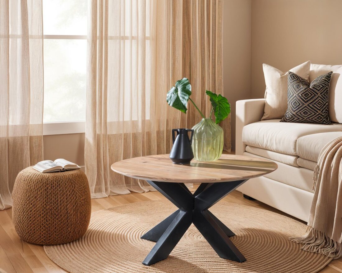Livingfurn Salontafels Oslo Round Acasia 80 Cm