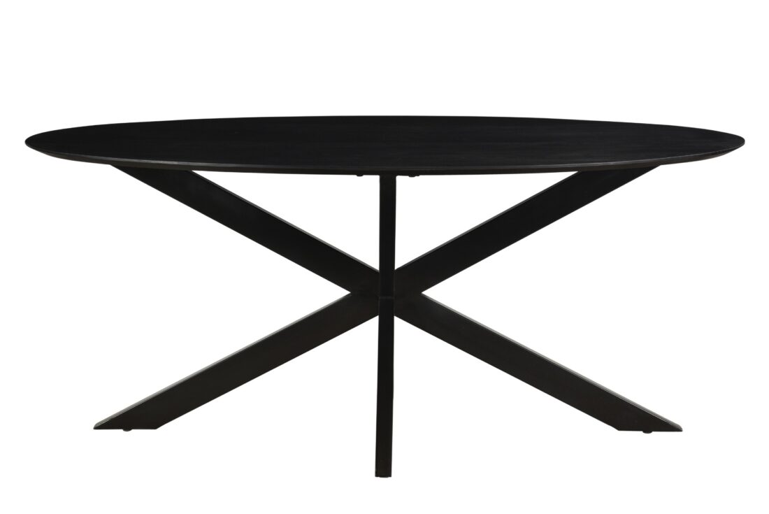 Livingfurn Eetkamertafels Oslo Oval Black 180 Cm