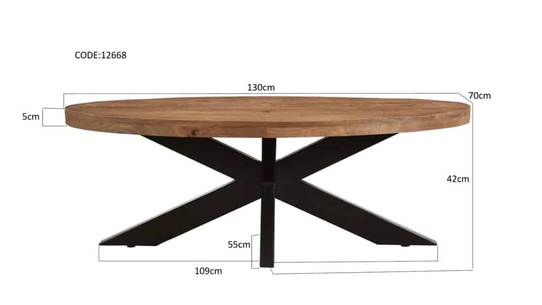 Livingfurn Salontafels Sturdy Oval 130 Cm