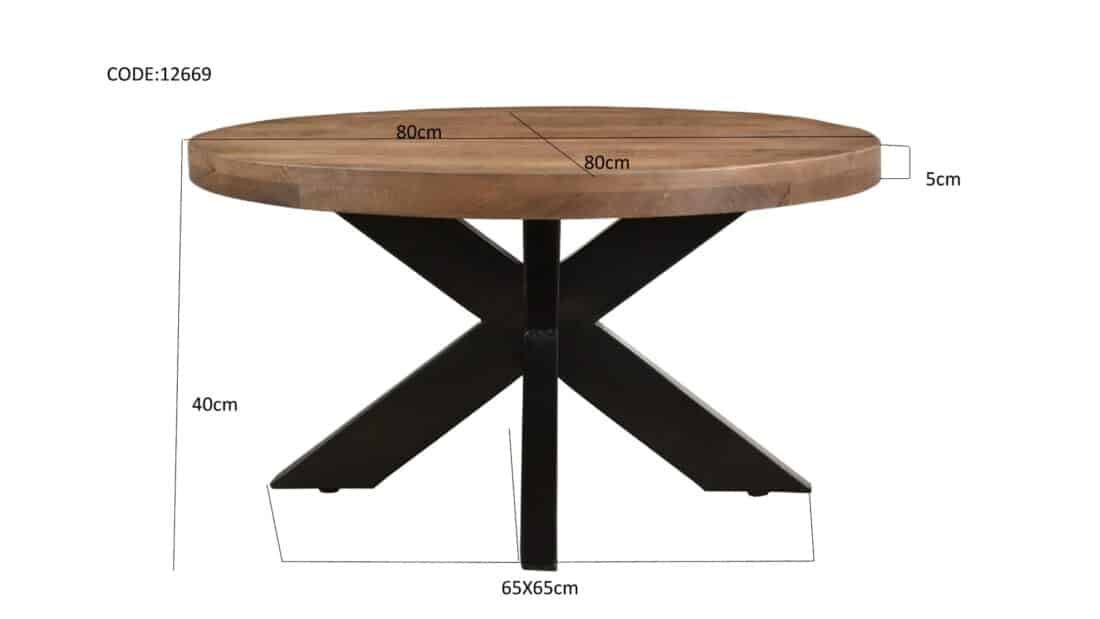 Livingfurn Salontafels Sturdy Round 80 Cm