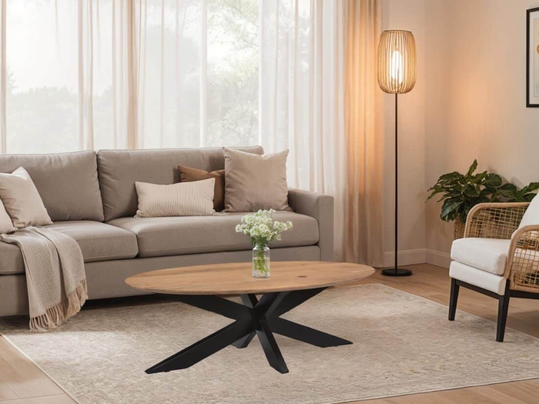 Livingfurn Salontafels Oslo Oval Acasia 130 Cm