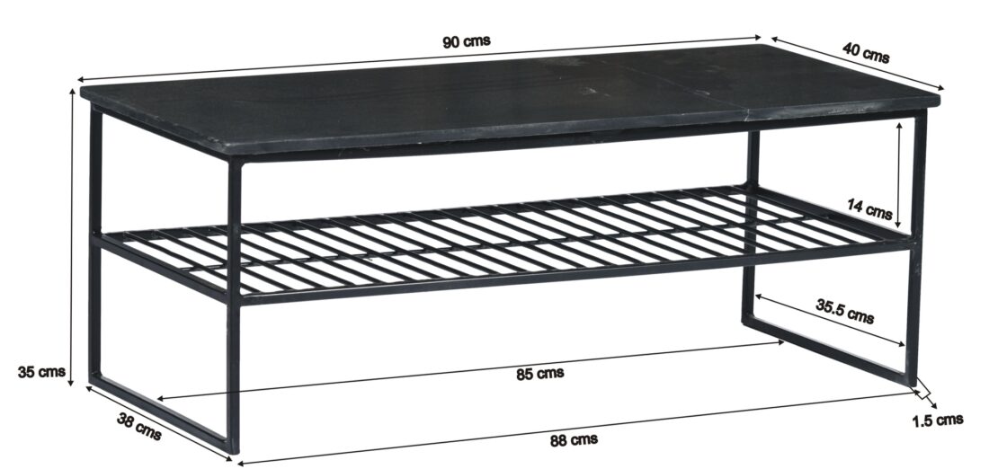 Livingfurn Salontafels Dian Marble Black Black 90cm