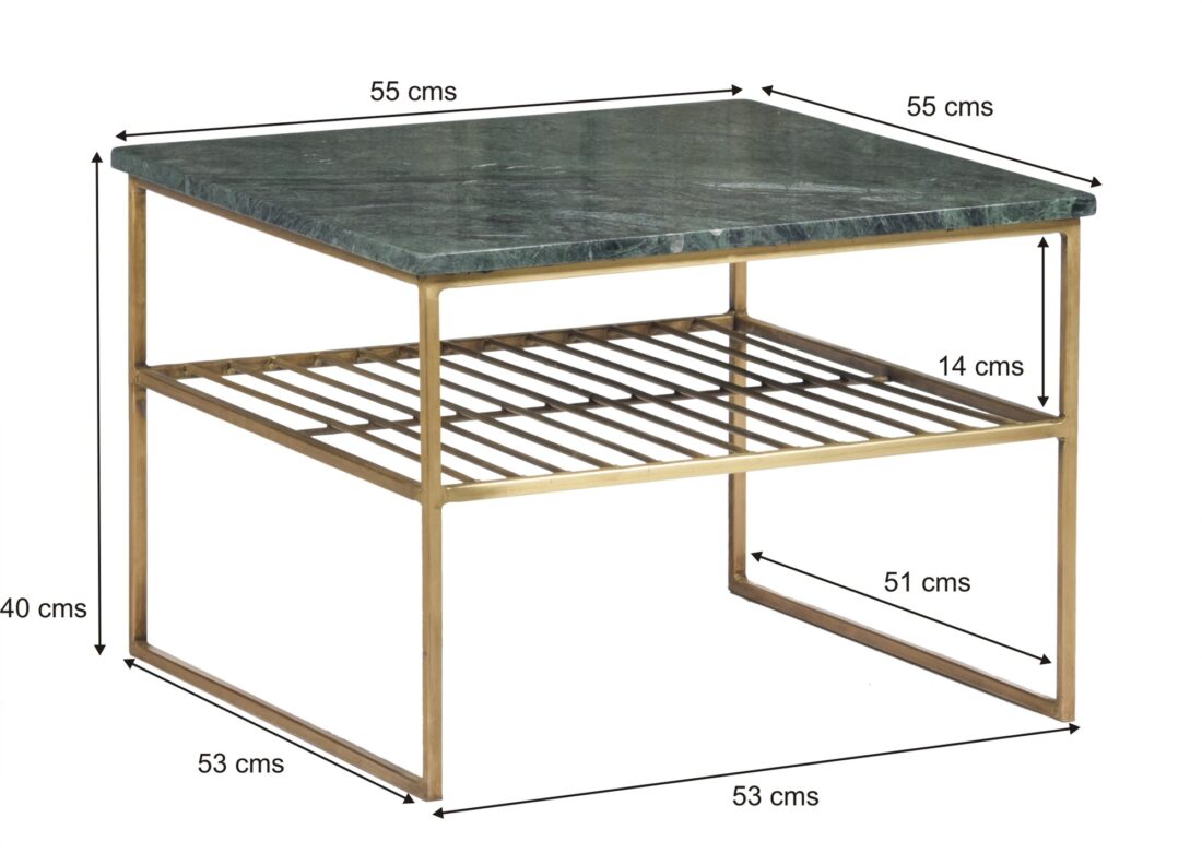 Livingfurn Salontafels Dian Marble Green Gold 55cm