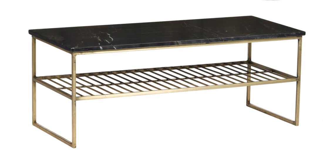 Livingfurn Salontafels Dian Marble Black Gold 90cm