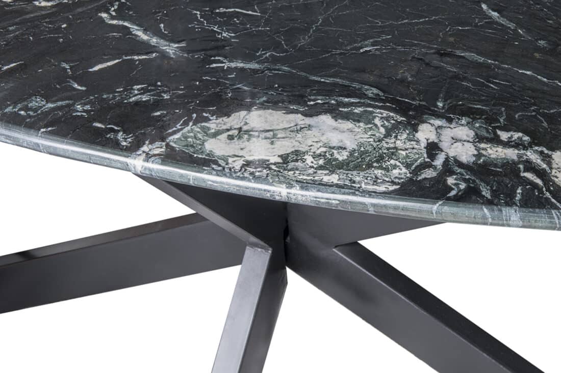 Livingfurn Eetkamertafels Marble Oval Spider Black 180cm