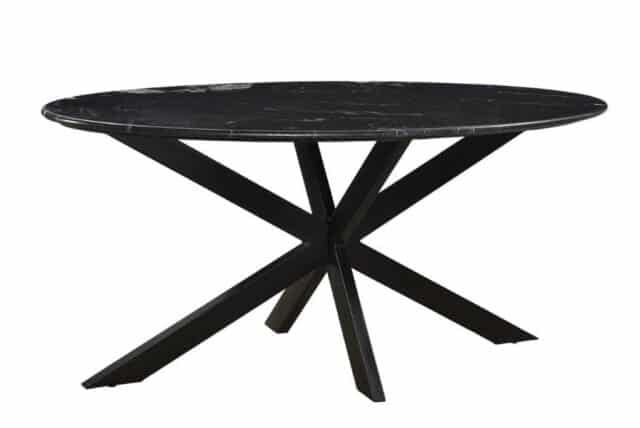 Livingfurn Eetkamertafels Marble Oval Spider Black 180cm