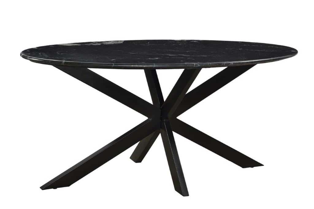Livingfurn Eetkamertafels Marble Oval Spider Black 180cm