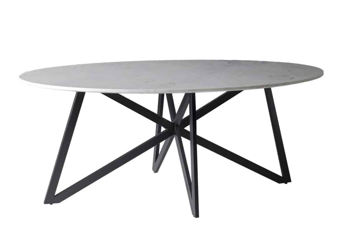 Livingfurn Eetkamertafels Dt Marble Oval Web White 200cm