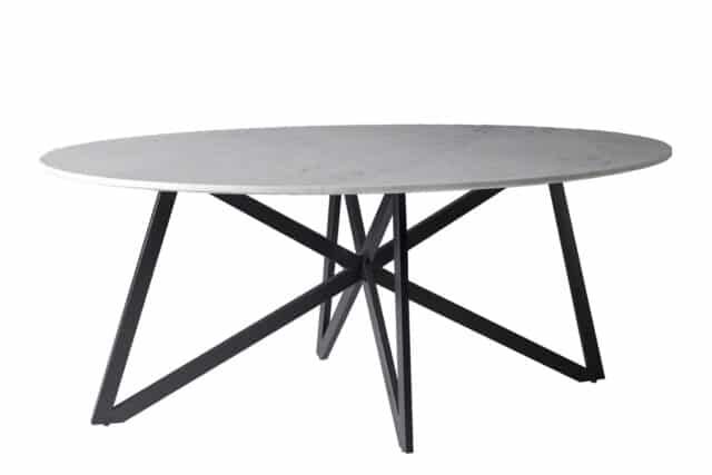 Livingfurn Eetkamertafels Dt Marble Oval Web White 200cm
