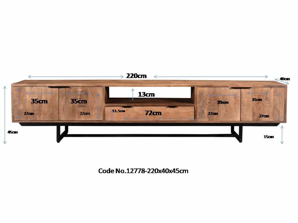 Livingfurn Tv Meubel Valdez 220 Cm