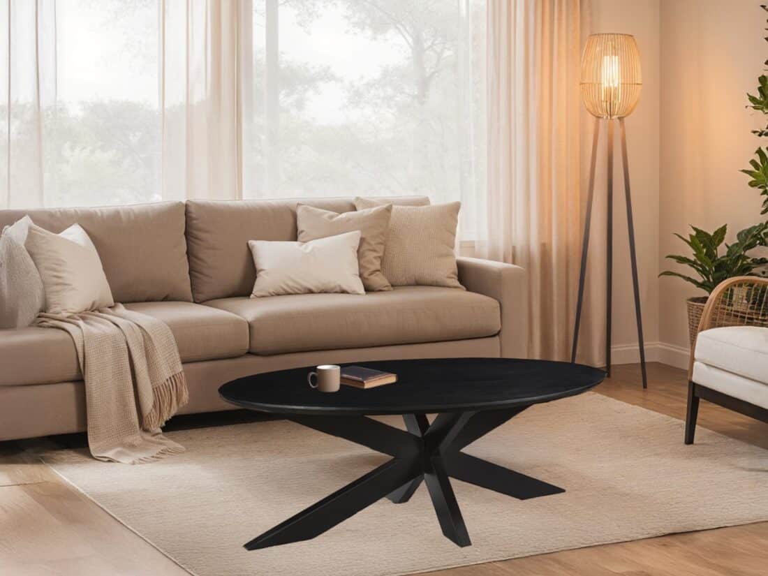 Livingfurn Salontafels Oslo Oval Black130 Cm