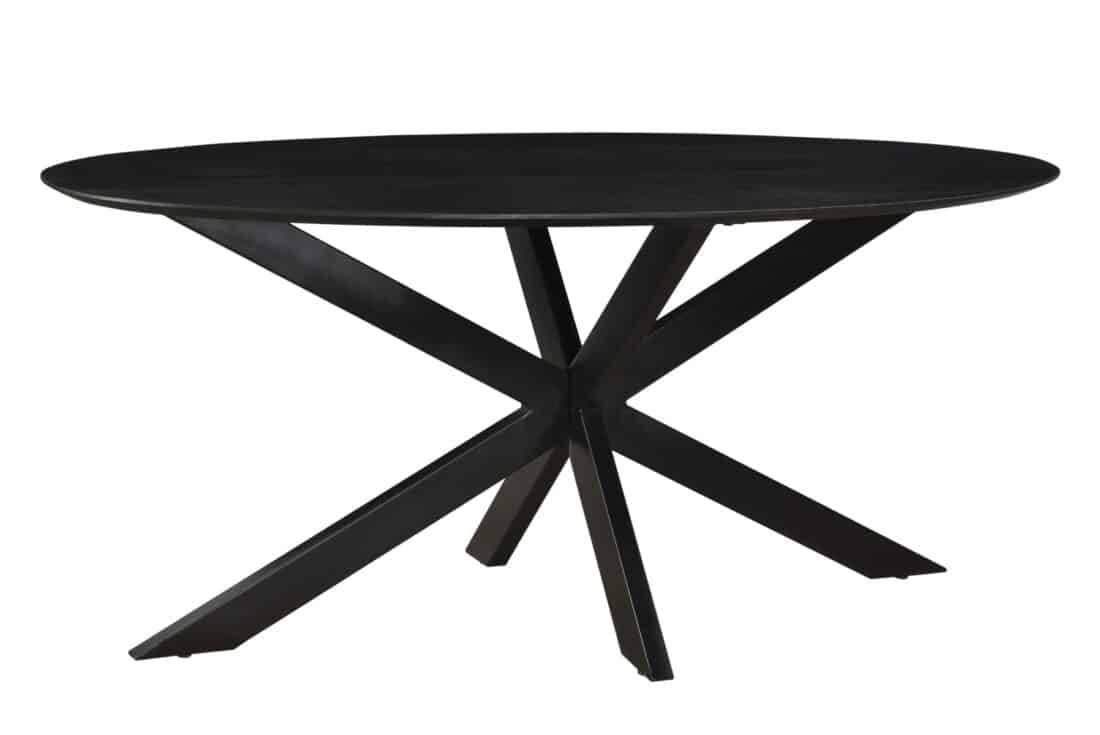 Livingfurn Eetkamertafels Oslo Oval Black 160 Cm