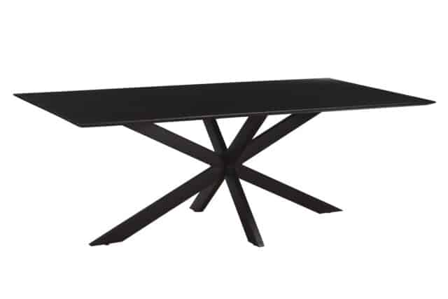 Livingfurn Eetkamertafels Oslo Spider Black Acasia 220 Cm