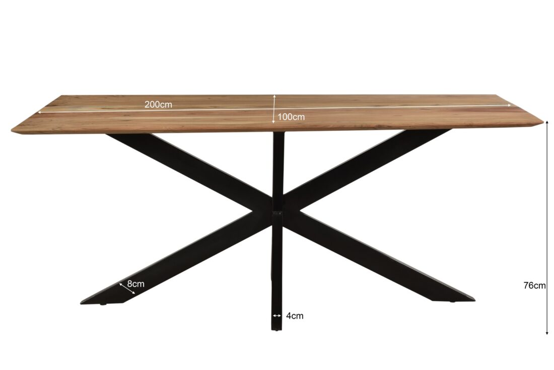 Livingfurn Eetkamertafels Oslo Acasia Spider 200cm