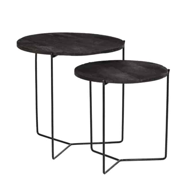 Livingfurn Bijzettafels Mason Black Black Set Of 2