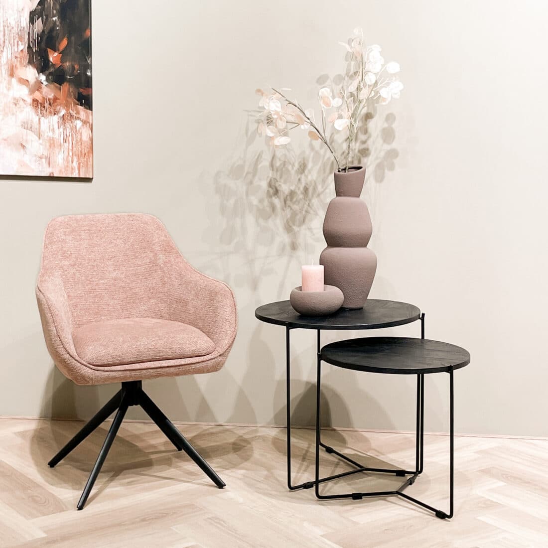 Livingfurn Bijzettafels Mason Black Black Set Of 2