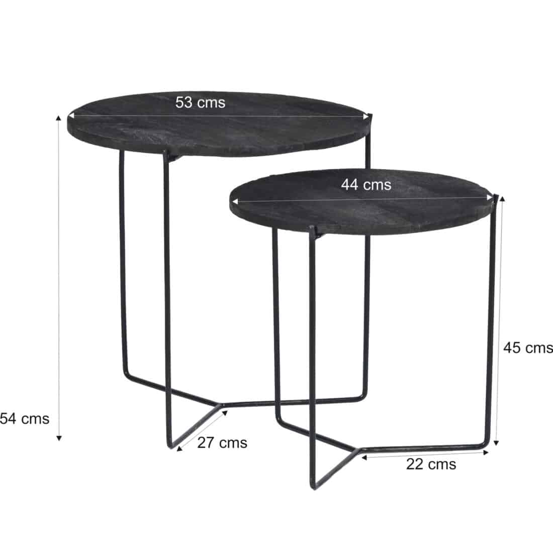 Livingfurn Bijzettafels Mason Black Black Set Of 2