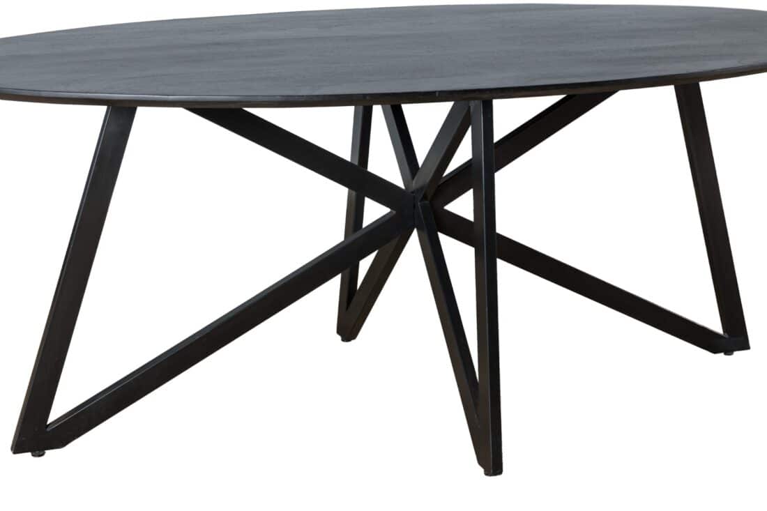 Livingfurn Eetkamertafels Oslo Black Acasia Web Leg 200cm