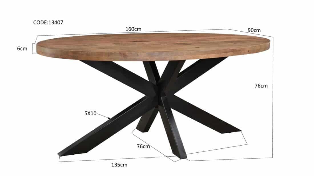 Livingfurn Eetkamertafels Sturdy Oval 160cm