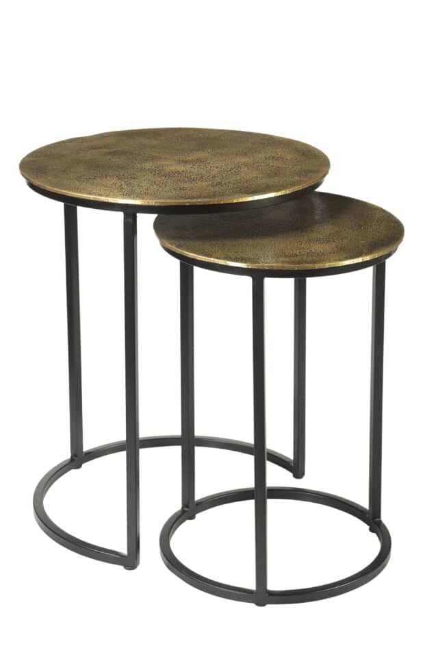 Livingfurn Bijzettafels Cast Iron Beau Gold Set Of 2