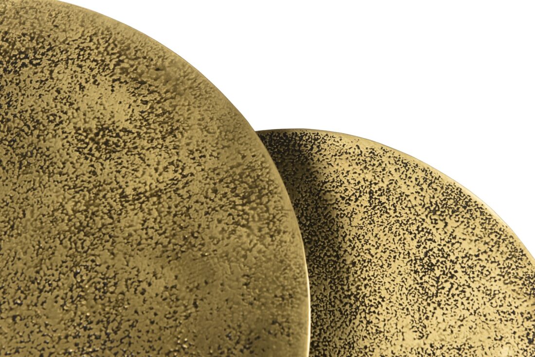 Livingfurn Bijzettafels Cast Iron Beau Gold Set Of 2
