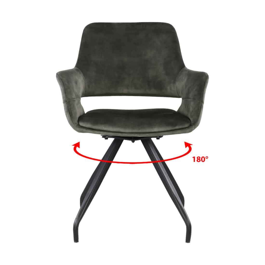 Livingfurn Eetkamerstoelen Capp Olive Velvet