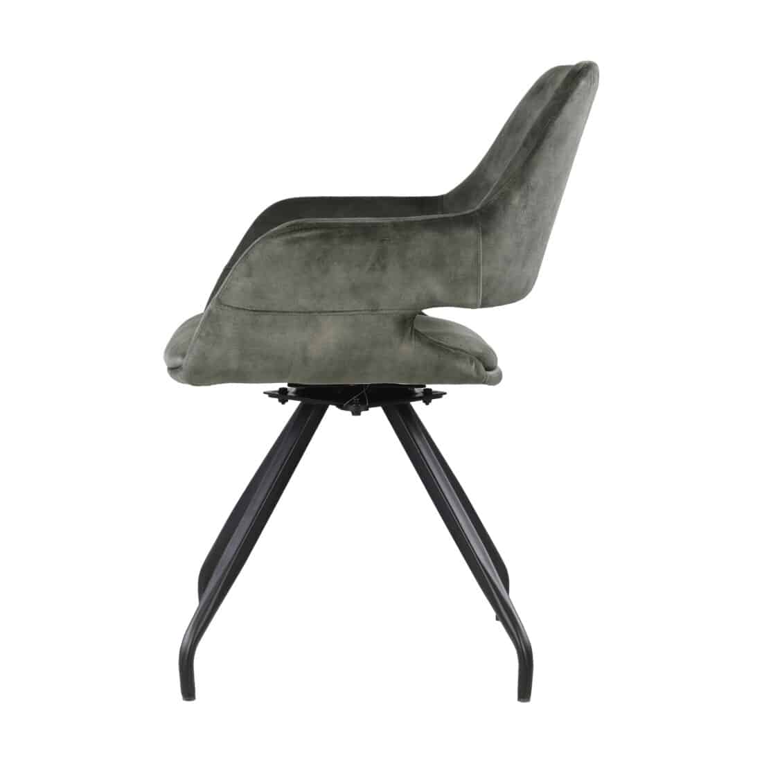 Livingfurn Eetkamerstoelen Capp Olive Velvet