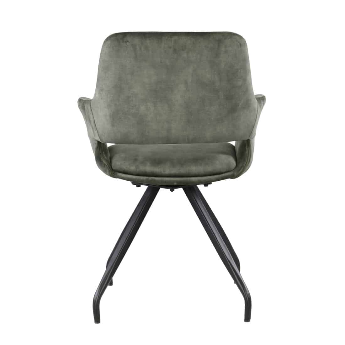 Livingfurn Eetkamerstoelen Capp Olive Velvet