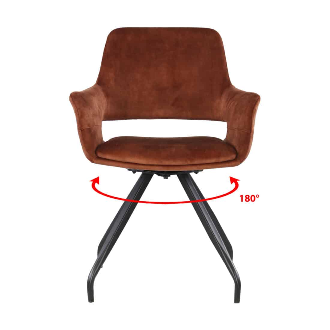 Livingfurn Eetkamerstoelen Capp Rust Velvet