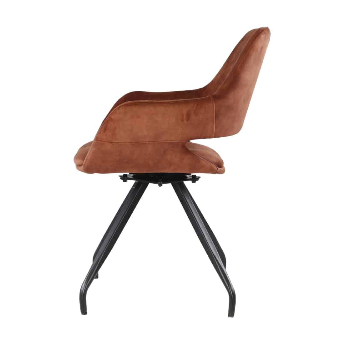 Livingfurn Eetkamerstoelen Capp Rust Velvet