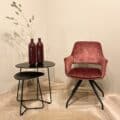 Livingfurn eetkamerstoel Capp draaibaar met arm Rust Velvet