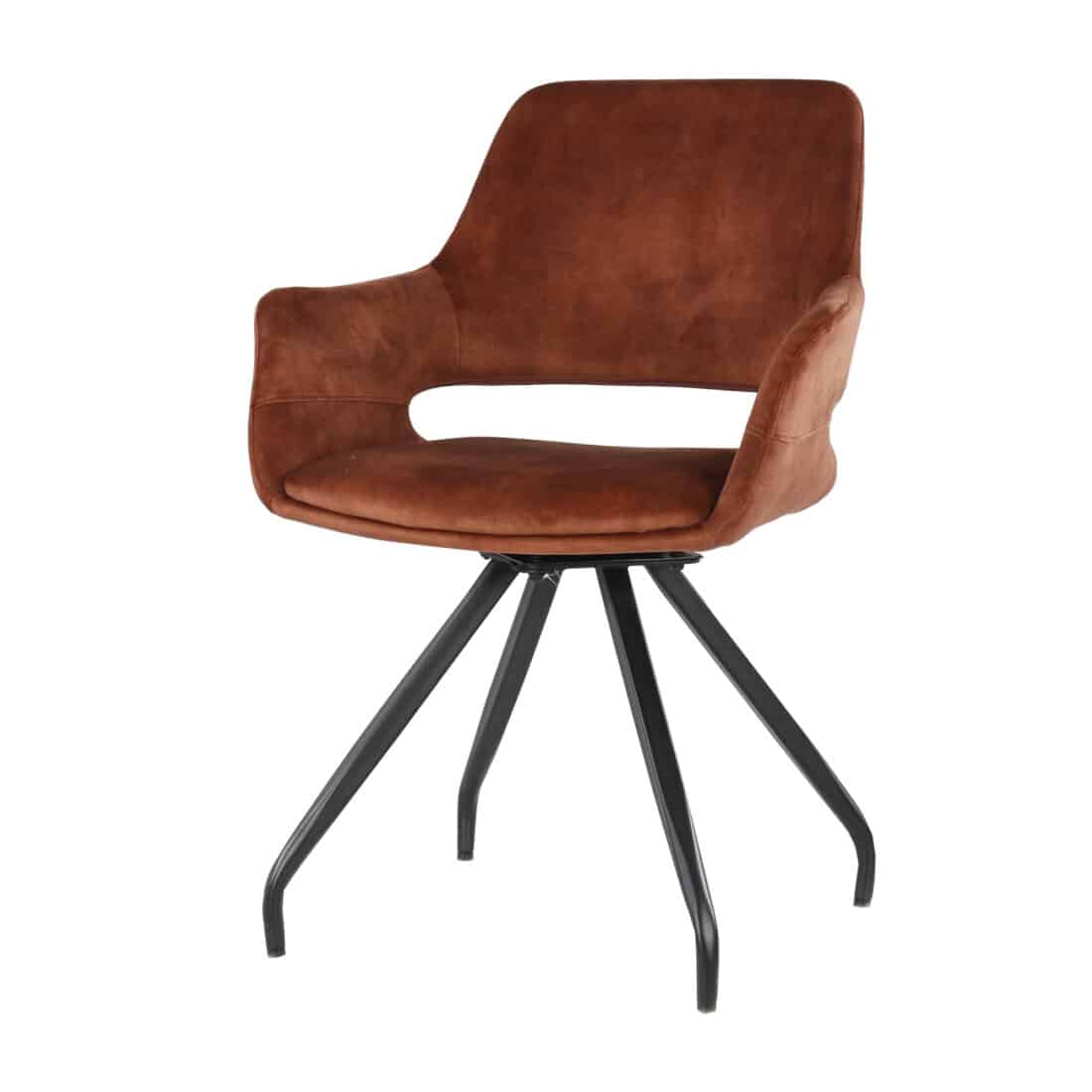 Livingfurn Eetkamerstoelen Capp Rust Velvet