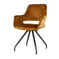 Livingfurn Eetkamerstoelen Capp Oker Velvet