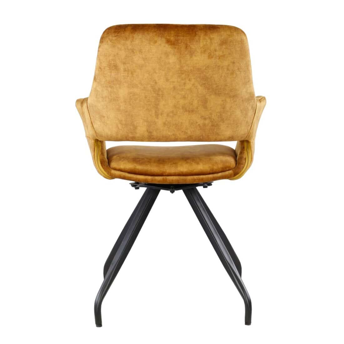 Livingfurn Eetkamerstoelen Capp Oker Velvet
