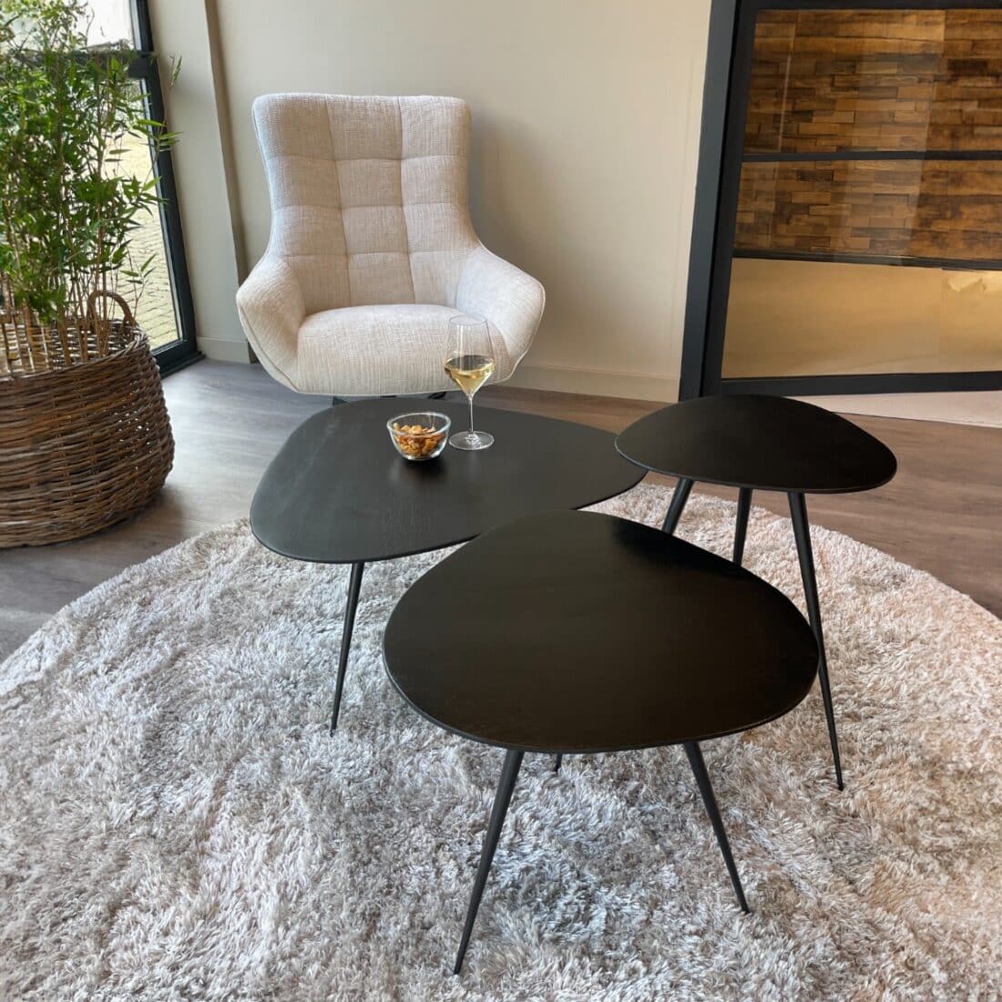 Livingfurn Salontafels Brix Loua Black Set Of 3