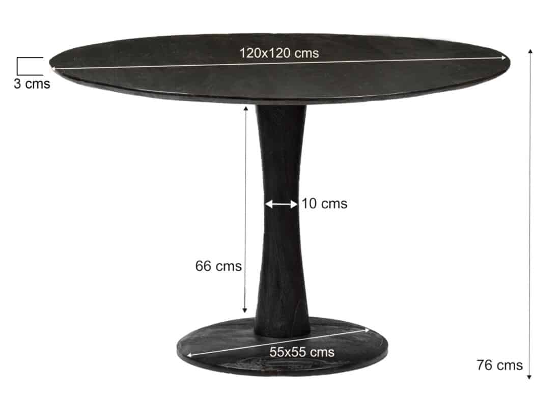 Livingfurn Eetkamertafels Brix Vivian Black 120cm