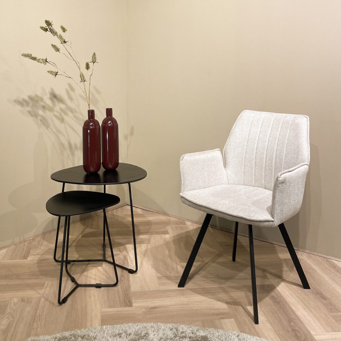 Livingfurn Eetkamerstoelen Louise Beige