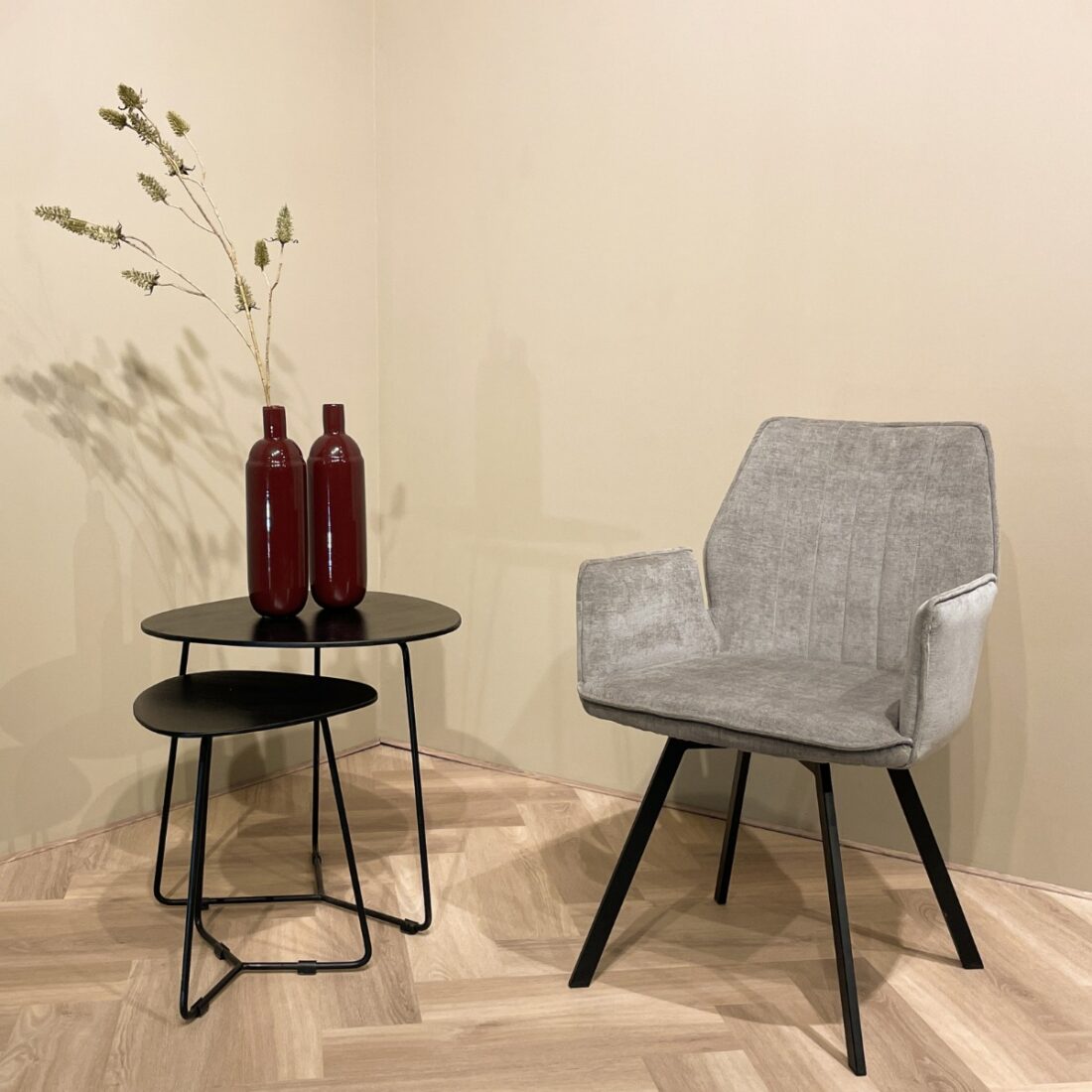 Livingfurn Eetkamerstoelen Louise Grey