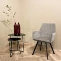 Livingfurn eetkamerstoel Louise draaibaar met arm Grey