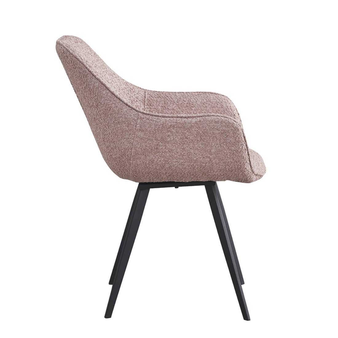 Livingfurn Eetkamerstoelen Luca Boucle Vintage Pink