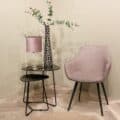 Livingfurn eetkamerstoel Luca met arm Boucle Vintage Pink