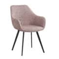 Livingfurn Eetkamerstoelen Luca Boucle Vintage Pink