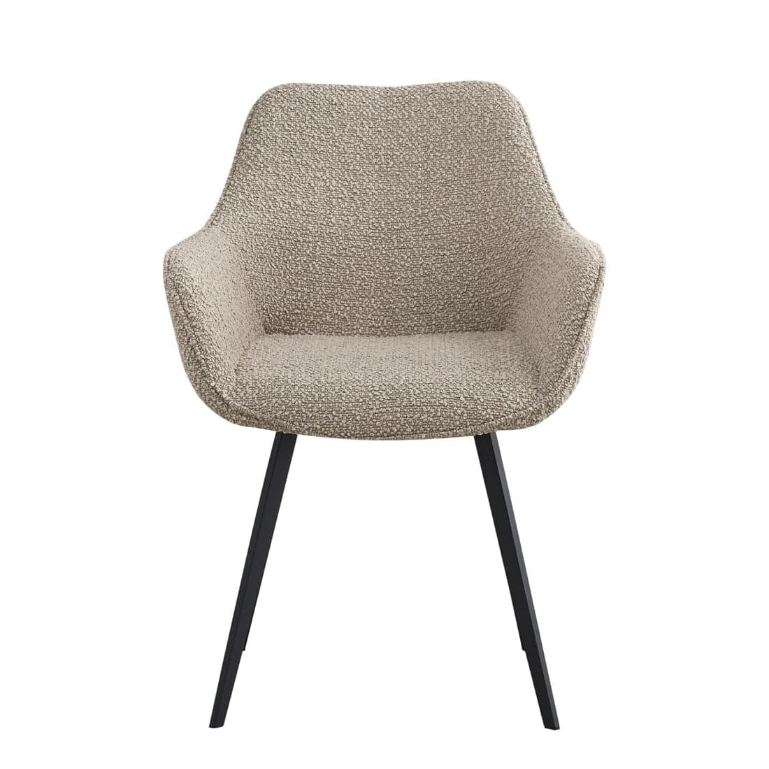 Livingfurn Eetkamerstoel Luca Met Arm Boucle Beige
