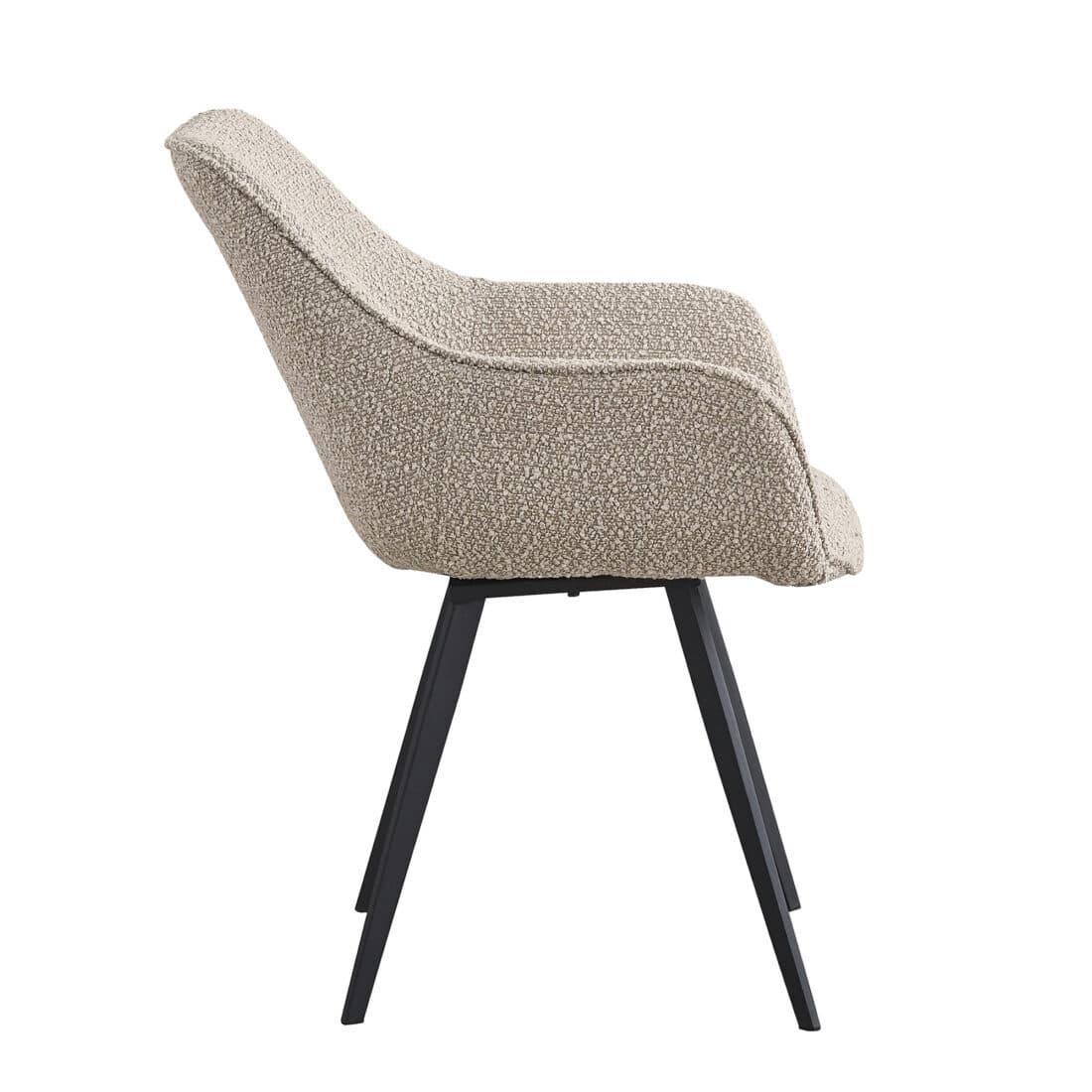 Livingfurn Eetkamerstoel Luca Met Arm Boucle Beige